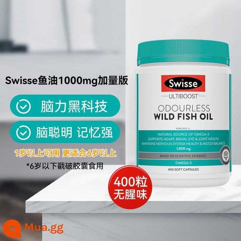 Swisse cá biển sâu dha dầu cá dầu gan cá viên nang bảo vệ mắt trẻ em và thanh thiếu niên mắt học sinh chính thức 400 viên - [Dầu cá sinh viên 400 viên] Phiên bản bổ sung cho mắt sáng