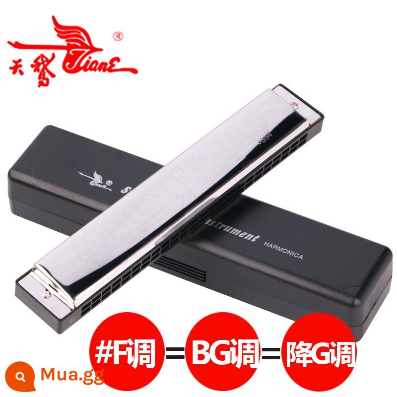 Bộ kèn harmonica đa âm 24 lỗ thiên nga chơi chuyên nghiệp 7 giai điệu/12 giai điệu ABCDEFGA#C#D#F#G#tune hộp quà tặng - Đa âm 24 lỗ #F+gift