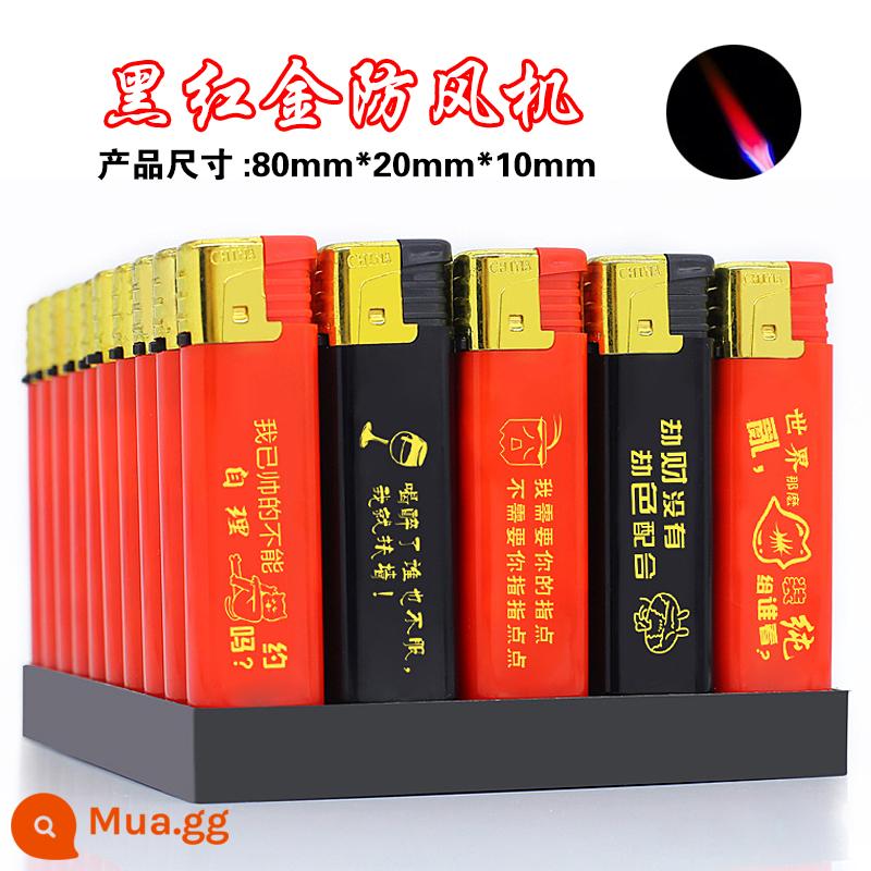 Bật lửa quảng cáo tùy chỉnh in cao cấp mờ bánh mài dùng một lần khách sạn chống gió chữ logo tùy chỉnh - 111 đen đỏ [chống gió]