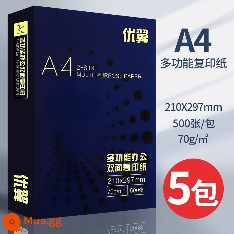 Youyi giấy in A4 giấy photocopy 70g túi đeo vai 500 tờ một gói đồ dùng văn phòng a4 in giấy trắng giấy nháp miễn phí bưu phí cho sinh viên với giấy photocopy A4 FCL 5 gói một hộp giấy A4 bán buôn - [Văn phòng chất lượng] Nguyên hộp 70g, 5 gói, 2500 tờ