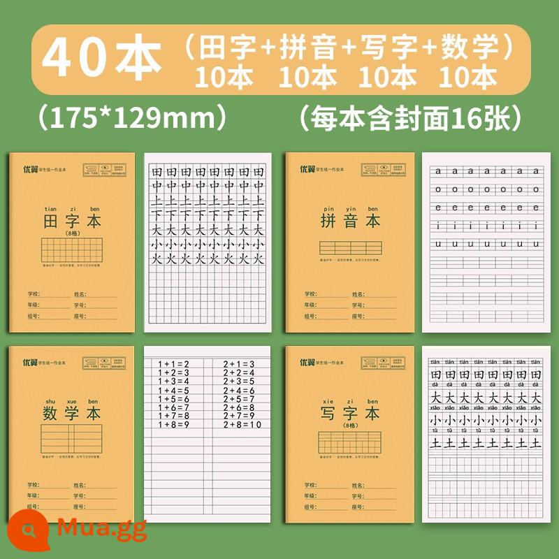 Sách bài tập về nhà của học sinh tiểu học Mary Sách lưới Tianzi Sách bính âm Tiêu chuẩn quốc gia thống nhất Sách lưới Tianzi Số Sách bài tập từ học sinh Viết mẫu giáo lớp một Sách lưới Tianzi Sách tiếng Anh - [Youyi] 40 cuốn Thiên Tử + Bính âm + Viết + Toán / mỗi cuốn 10 cuốn