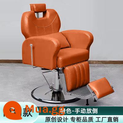 Ghế cắt tóc điện, ghế trị liệu đầu salon tóc có thể nghiêng xuống ghế cắt tóc salon tóc đặc biệt ghế cạo và cắt tóc - Ghế quản lý-màu cam