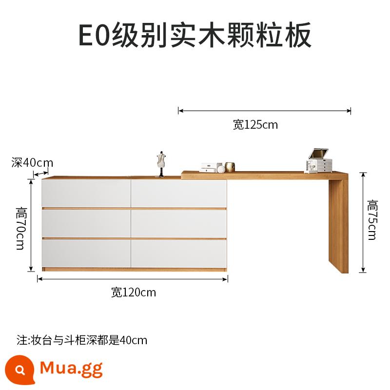 Hiện đại tối giản Bắc Âu ánh sáng sang trọng góc bàn trang điểm phòng ngủ lưới đỏ tủ bảo quản tích hợp bàn trang điểm bàn trang điểm bàn làm việc - Tủ 6 ngăn vân gỗ 1,2m + bàn thu gọn 1,25m chưa gồm ghế đẩu và gương trang điểm