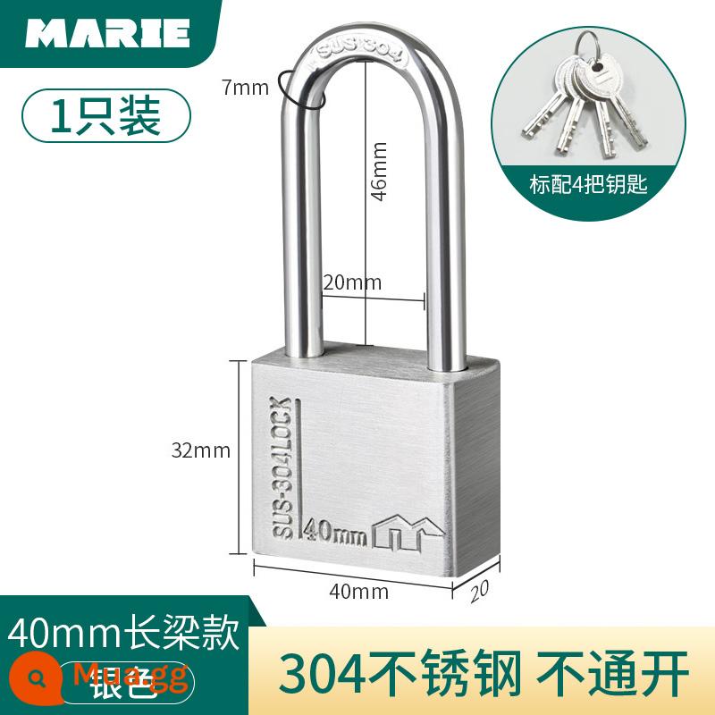 Dây thép khóa mã mũ cứng móc khóa tập gym khóa balo mini kèn vali ổ khóa nhỏ Daquan - [304 đóng] chùm dài 40MM