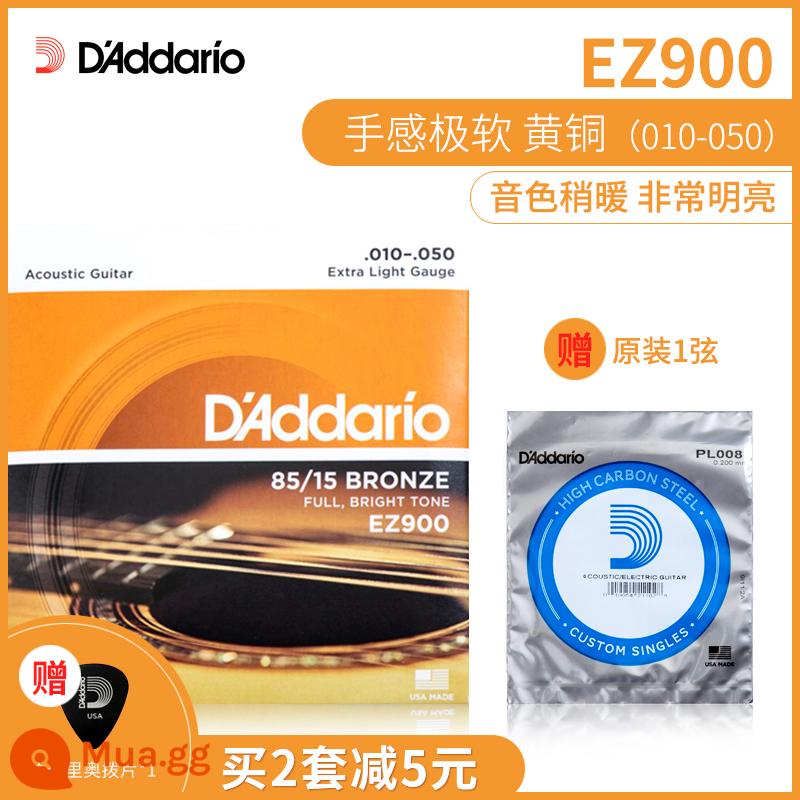 Bộ dây đàn guitar D'Addario chính hãng Mỹ bộ 6 dây đàn guitar acoustic dân gian full set dây EJ16 - EZ900+ 1 dây nguyên bản