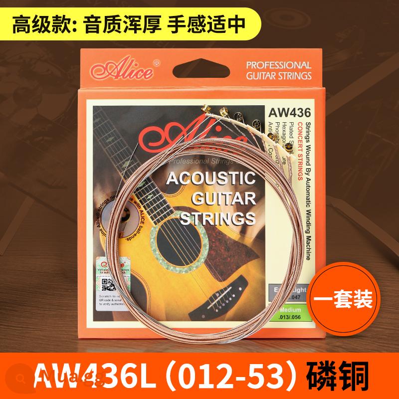 Bộ dây đàn guitar alice Alice bộ 6 dây đàn guitar acoustic dân gian trọn bộ dây đơn 1 dây chống gỉ - Bộ AW436L (012-053)