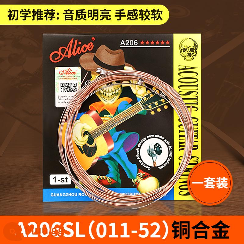 Bộ dây đàn guitar alice Alice bộ 6 dây đàn guitar acoustic dân gian trọn bộ dây đơn 1 dây chống gỉ - Bộ A206SL (011-052)