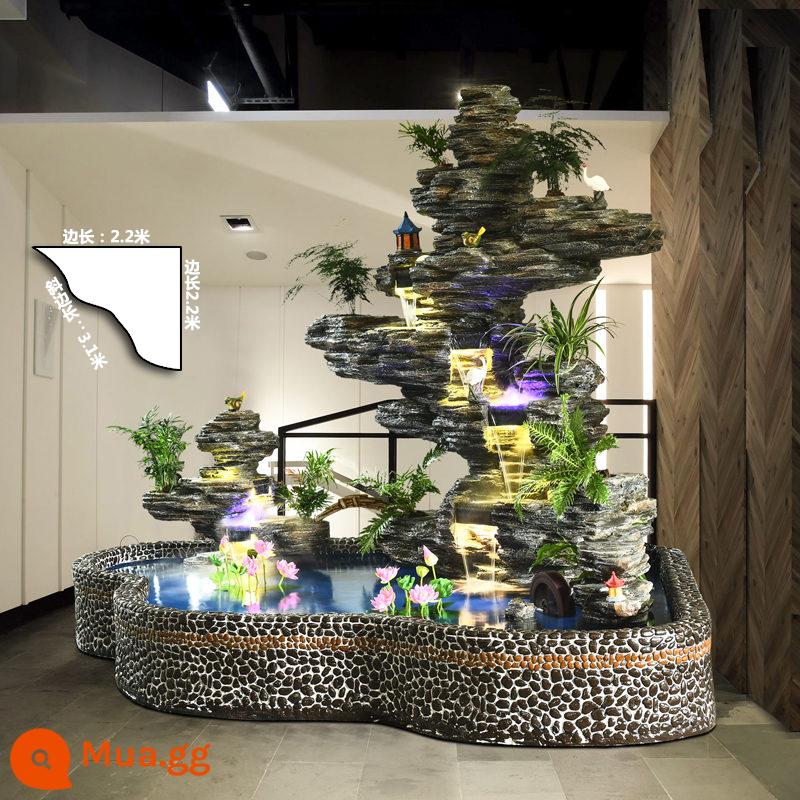 Rocked Mountain Falls Fountain Khách sạn Phòng khách trong nhà - 80982GL góc vuông 90° chiều dài cạnh huyền 3,1 chiều dài cạnh đen 2,2 chiều cao 2,1 mét