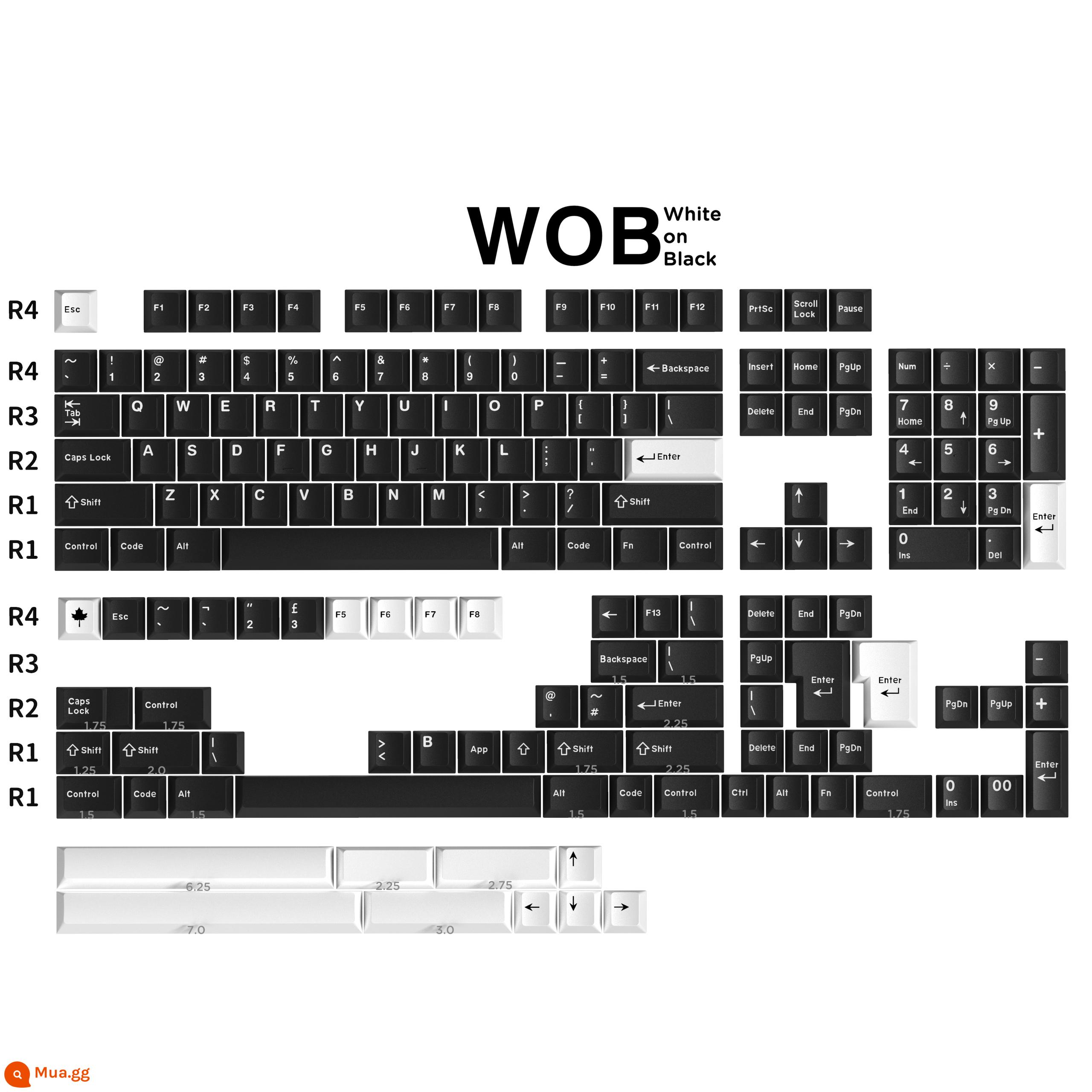 Aifei biểu tượng anh đào chiều cao ban đầu keycap ABS đúc hai màu toàn bộ ảo ảnh WOB Độc màu xanh cổ điển - Daye khuôn WOB 172 phím