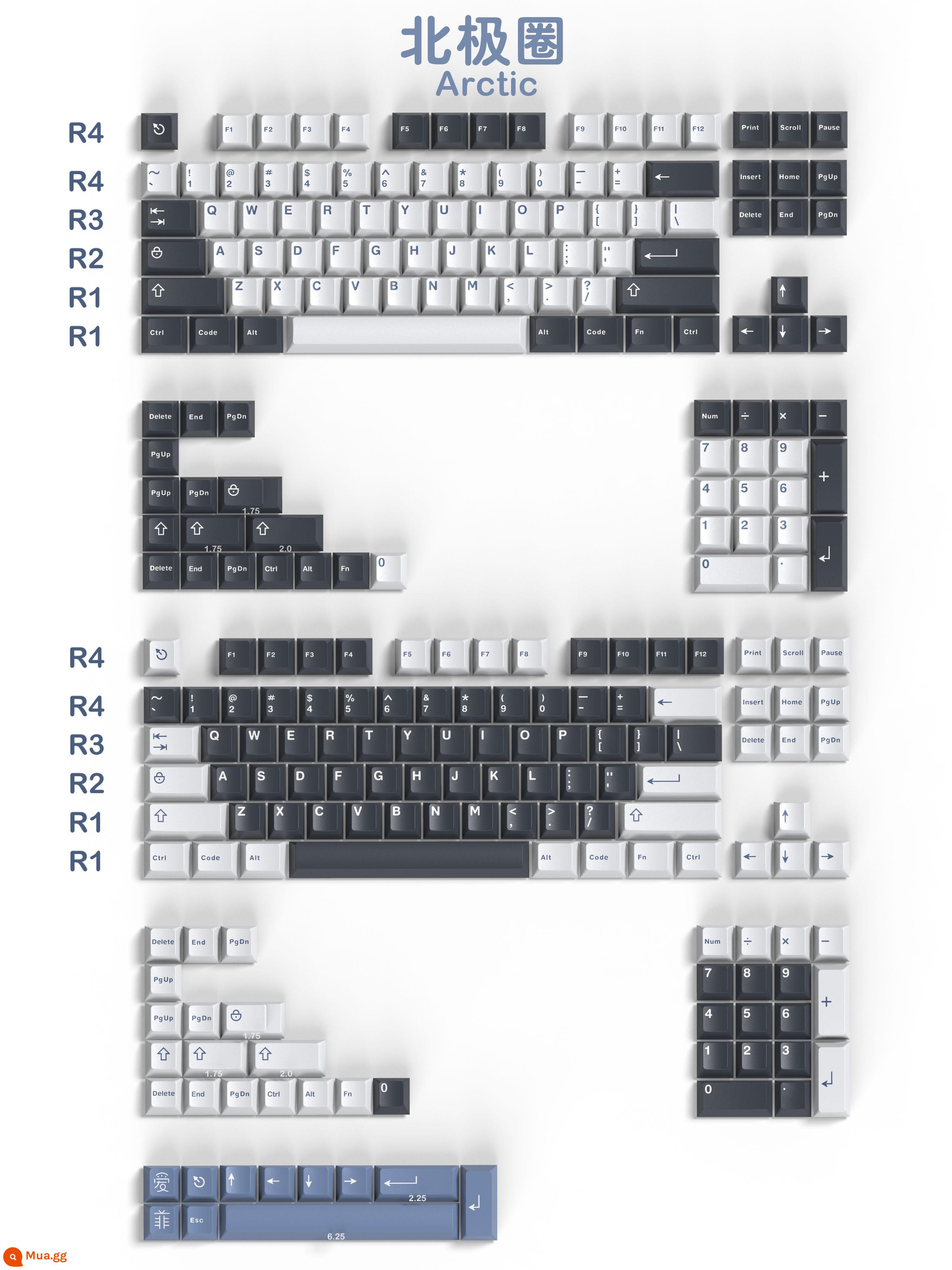 Aifei biểu tượng anh đào chiều cao ban đầu keycap ABS đúc hai màu toàn bộ ảo ảnh WOB Độc màu xanh cổ điển - biểu tượng khuôn vòng tròn bắc cực 253 phím