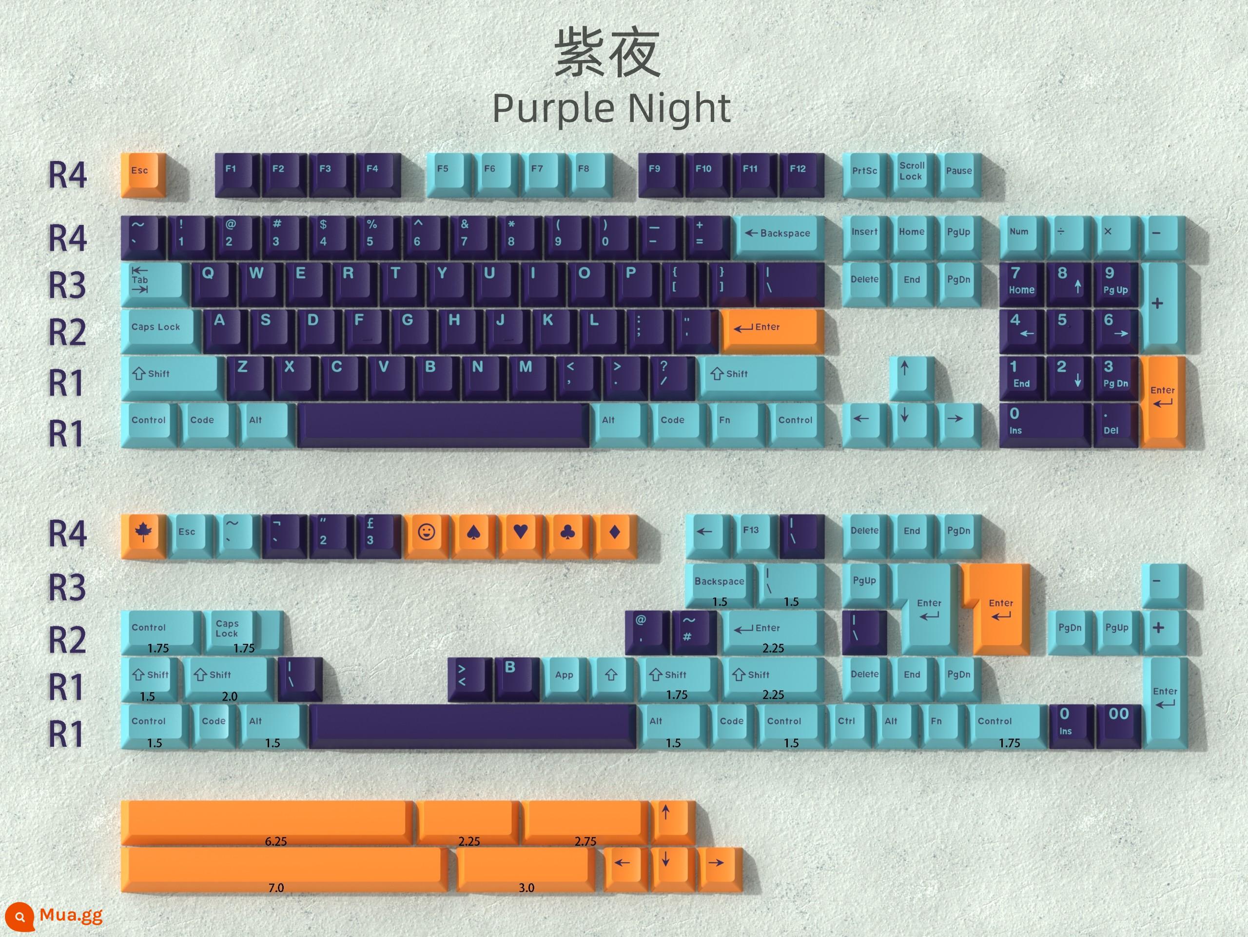 Gmk Abs keycap hai màu vườn thực vật Oliva giăm bông Shoko còi Merlin quái vật samurai đỏ Effie - Keycaps hai màu Daye Ziye ABS