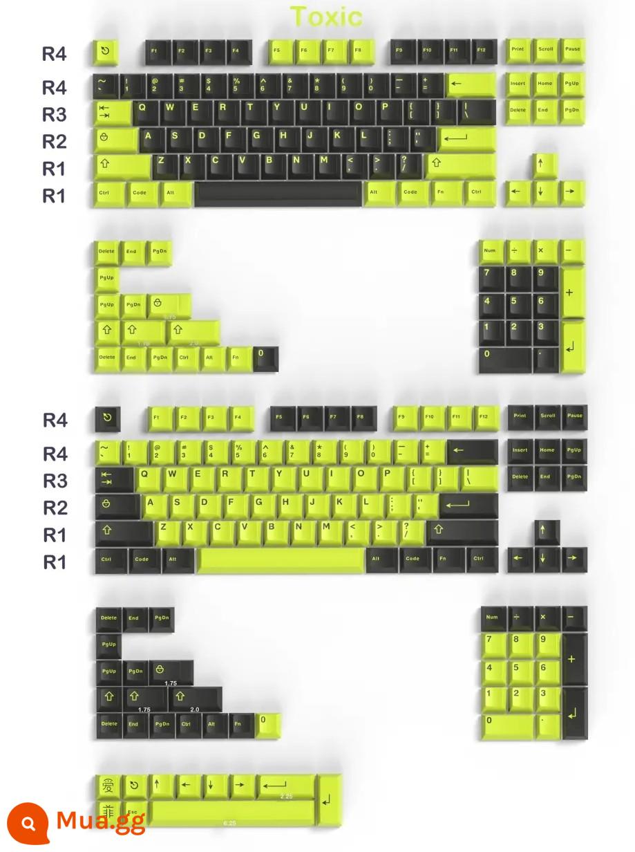 Aifei biểu tượng anh đào chiều cao ban đầu keycap ABS đúc hai màu toàn bộ ảo ảnh WOB Độc màu xanh cổ điển - biểu tượng khuôn Độc 253 phím