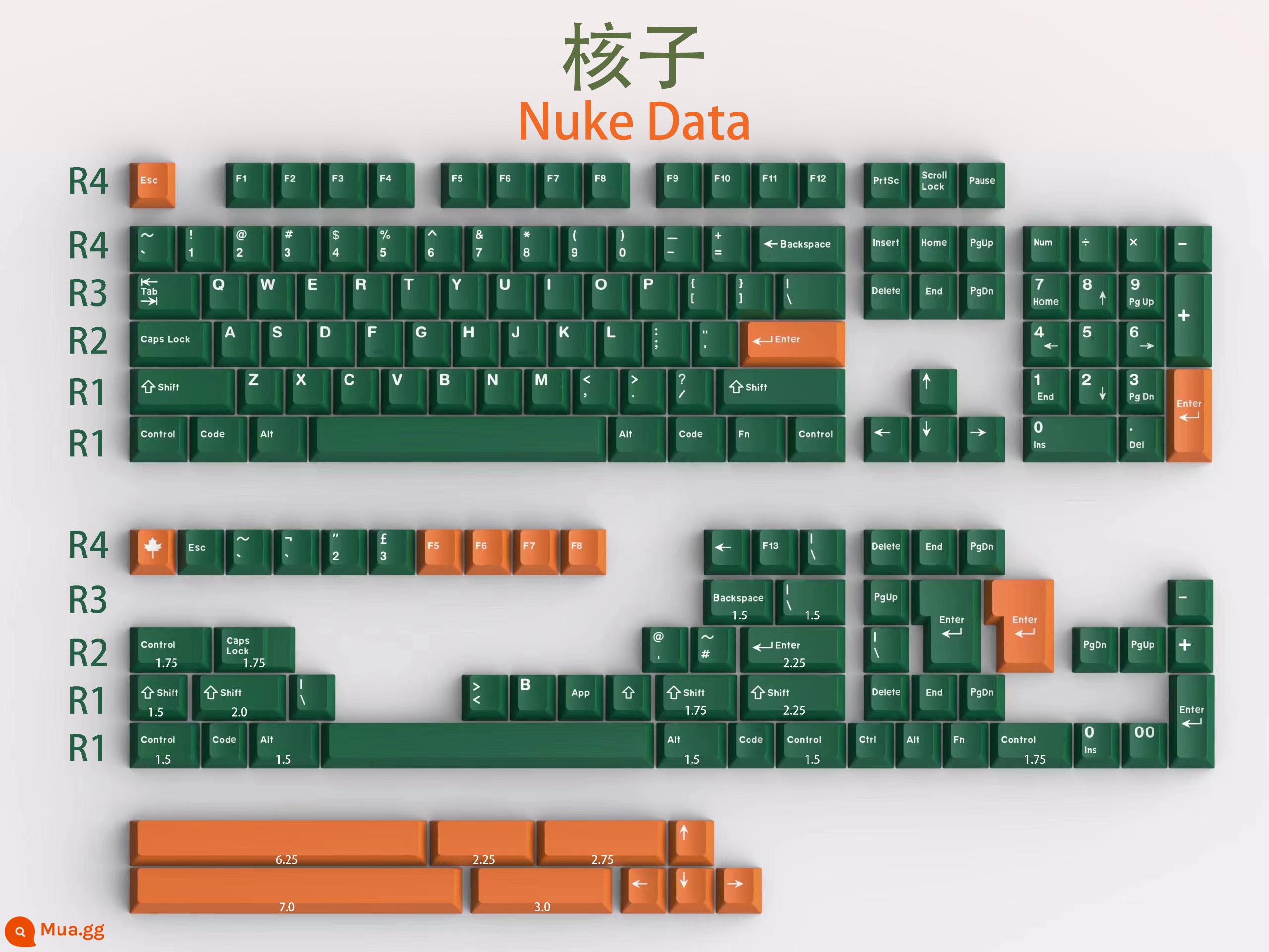 Aifei biểu tượng anh đào chiều cao ban đầu keycap ABS đúc hai màu toàn bộ ảo ảnh WOB Độc màu xanh cổ điển - Lõi khuôn Daye 172 phím