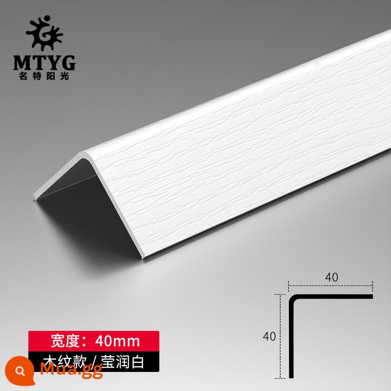 Dải bảo vệ chống va chạm PVC dải cạnh dải gạch đóng cửa bằng kim loại hình chữ l dải trang trí cửa sổ cửa che góc bọc cạnh niêm phong dải cạnh tự dính - [Rộng 4 cm] Vân gỗ trắng bóng