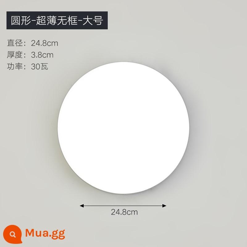 Đèn tường ngoài trời chống nước ban công cầu thang hành lang lối đi led ốp trần nhà vệ sinh bột phòng tắm ngoại thất phòng tắm đèn siêu sáng - Đèn tròn siêu mỏng không khung lớn-30w ánh sáng trắng
