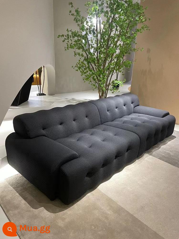 Sofa vải Rochburg tối giản kiểu Ý hiện đại tối giản hiện đại căn hộ lớn và nhỏ phòng khách không gian tự do thiết kế sofa - Vải dệt kim ba chiều 5D màu xám đậm, chống thấm nước và chống vết bẩn