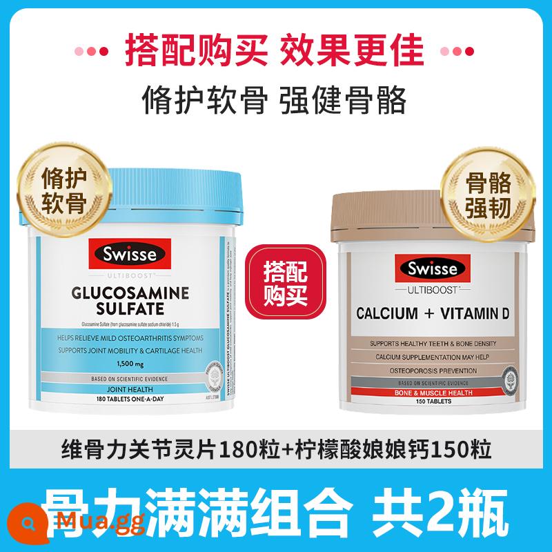 Swisse vitamin chondroitin glucosamine xương khớp chắc khỏe 180 hạt - nâu