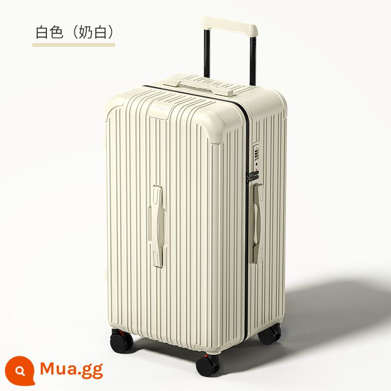 LUSIDI kỷ niệm 10 năm vali mới nữ vali xe đẩy vô hạn 24 inch công suất lớn dày 26 vali da nam - Người mẫu kỷ niệm 10 năm màu trắng