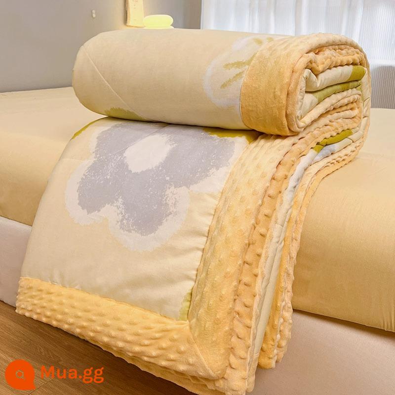 Bông mùa hè cotton nguyên chất hạt đậu chăn nhỏ có thể giặt bằng máy đậu tương mùa hè chăn mát trẻ em độc thân mùa xuân và mùa thu điều hòa không khí chăn mỏng - J Mạnh Hương