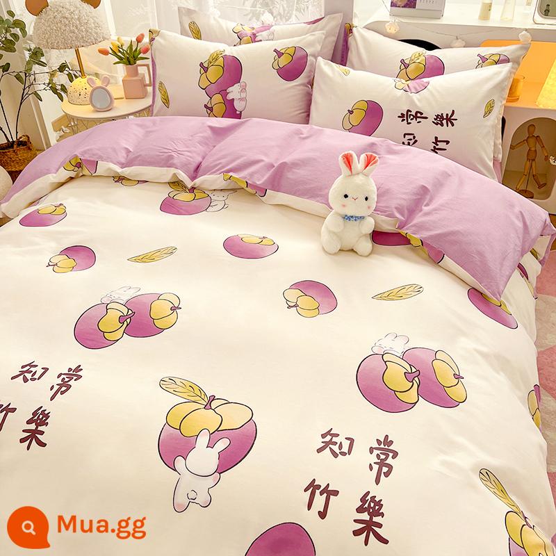 Ins vỏ chăn bông nguyên chất 150x200 mảnh đơn con đơn 100 cotton 1.5m vỏ chăn ga trải giường nữ 200x230 - J sự hài lòng và hạnh phúc