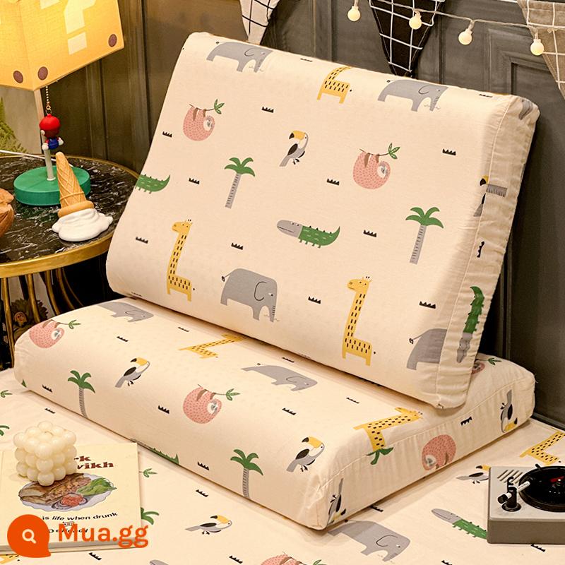 Một cặp vỏ gối cao su cotton 40x60 nguyên chất cotton trẻ em toàn bộ đầu dành cho nữ 30x50 vỏ gối đơn - Em bé dễ thương - một đôi vỏ gối cao su cotton nguyên chất