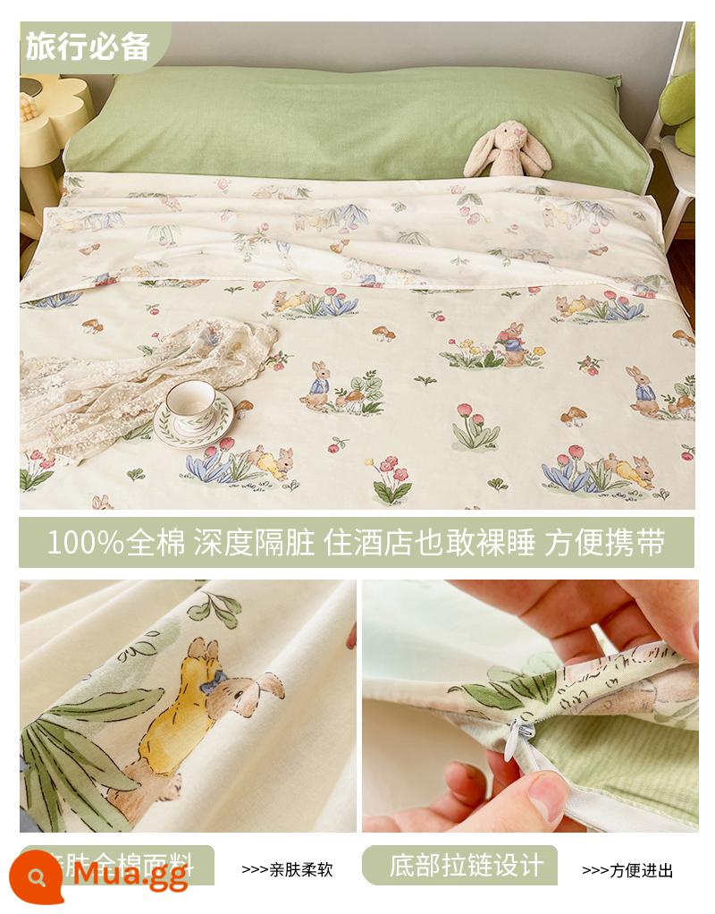 Cotton Bẩn Túi Ngủ Khách Sạn Du Lịch Du Lịch Di Động Giường Vỏ Chăn 4 Bộ Du Lịch Tàu Ngủ Hiện Vật - L Nhà Nấm (túi ngủ) - tặng kèm túi đựng tương tự