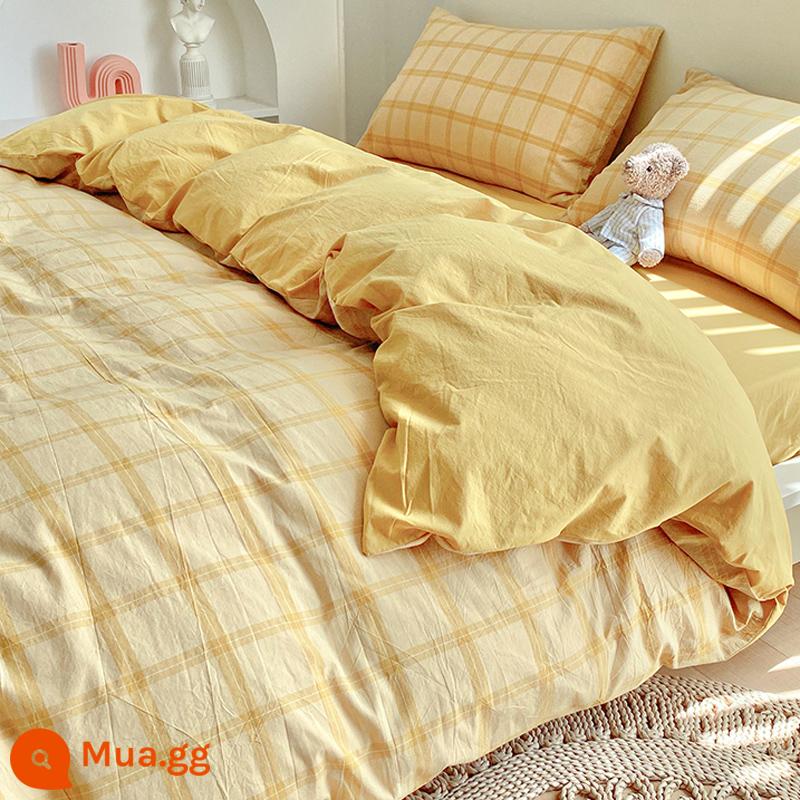 Cotton nguyên chất giặt vỏ chăn đơn mảnh 150x200 giường đơn 1.5m cotton ký túc xá sinh viên chăn đơn đôi vỏ chăn - LC California Vàng