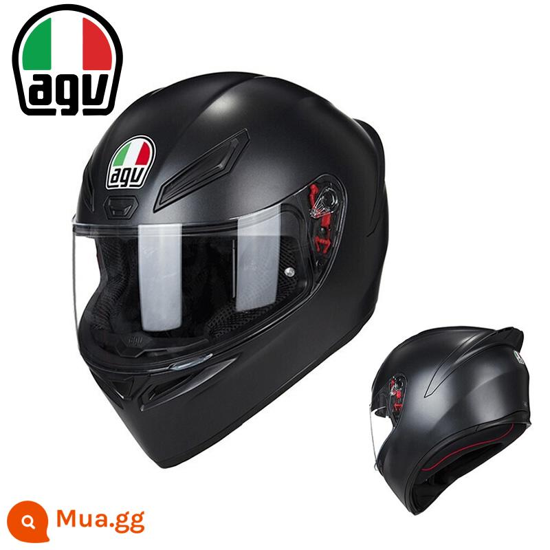 AGV K1 xe máy mũ bảo hiểm nam nữ đua xe máy full mũ chạy mũ bảo hiểm đen 8 vương miện tiểu cá mập đen rùa nhỏ bốn mùa - K1 màu đen mờ (SF Express miễn phí vận chuyển)