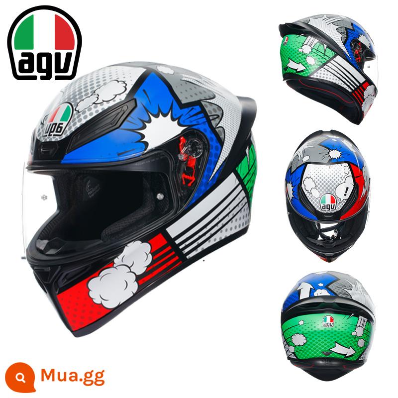 AGV K1 xe máy mũ bảo hiểm nam nữ đua xe máy full mũ chạy mũ bảo hiểm đen 8 vương miện tiểu cá mập đen rùa nhỏ bốn mùa - Hoa bóng bay K1S (SF Express miễn phí vận chuyển)