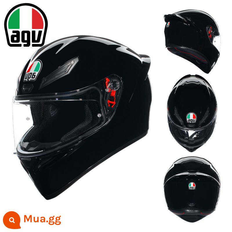 AGV K1 xe máy mũ bảo hiểm nam nữ đua xe máy full mũ chạy mũ bảo hiểm đen 8 vương miện tiểu cá mập đen rùa nhỏ bốn mùa - K1S đen sáng (SF Express miễn phí vận chuyển)