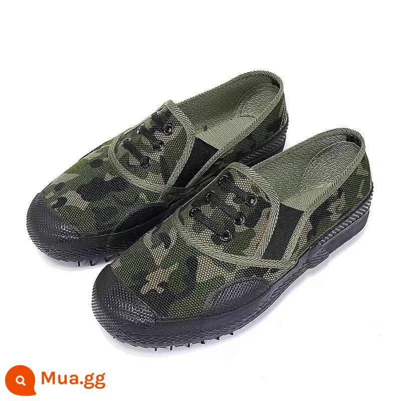 Jiefang Giày Nam Slip-on Giày Vải Ngụy Trang Giày Chống Trơn Trượt Cao Su Chịu Mài Mòn Giày Công Trường Làm Việc Giày Bảo Hộ Lao Động - Đế cao su ⭐小花 [đế bị hỏng và thay mới, có thể đi được 6 năm]