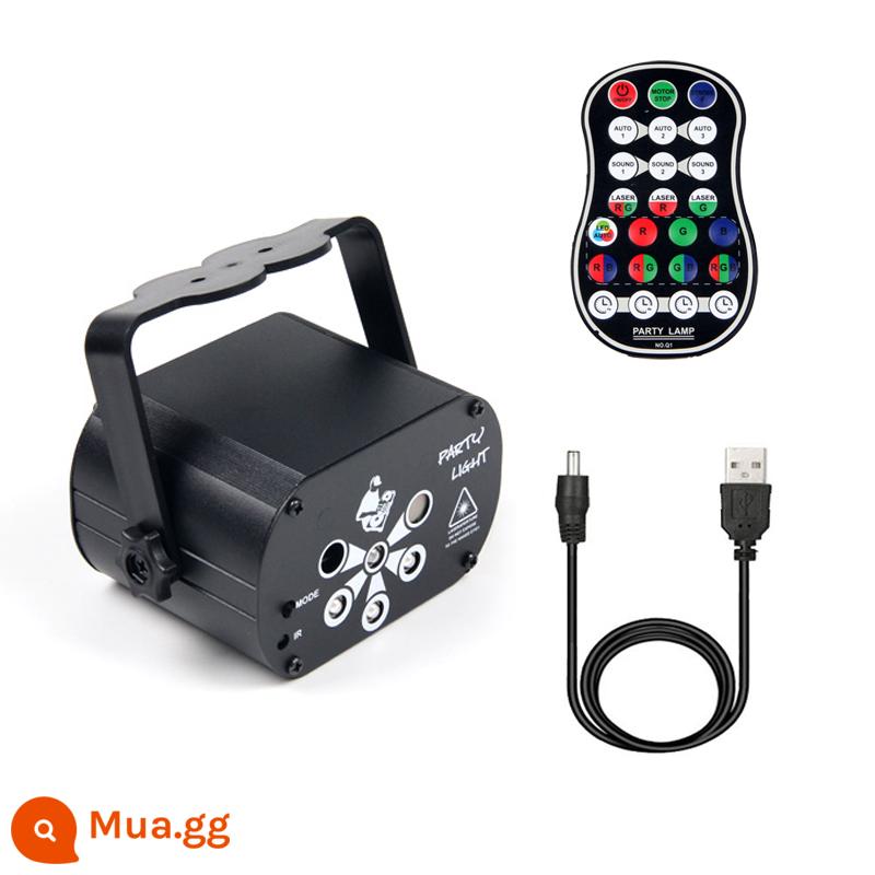 2020 Mới UV Đèn Laser Mini 6 Lỗ 60 Hoa Văn Chiếu Sao Đèn KTV Thanh Hộ Gia Đình Đèn Flash Nhiều Màu Sắc - dây USB