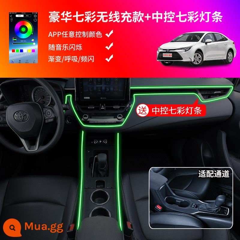 2022 Toyota Corolla Tay Hộp Chuyên Dụng Sharp Đặt Đổi Ralink Kênh Trung Tâm Tay Hộp Đôi Chi Tiết Động Cơ - Sạc không dây 19-23 phiên bản đầy màu sắc + dải đèn không khí điều khiển trung tâm