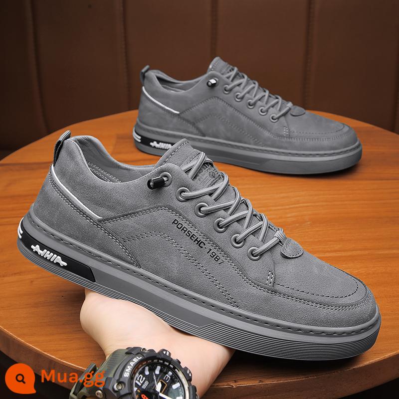 Giày Nam Mùa Hè 2023 Mùa Xuân Mới Tất Nam Giày Da Thể Thao Sneaker Sneaker Trắng Giày Hợp Thời Trang - Màu xám [phong cách phổ biến]