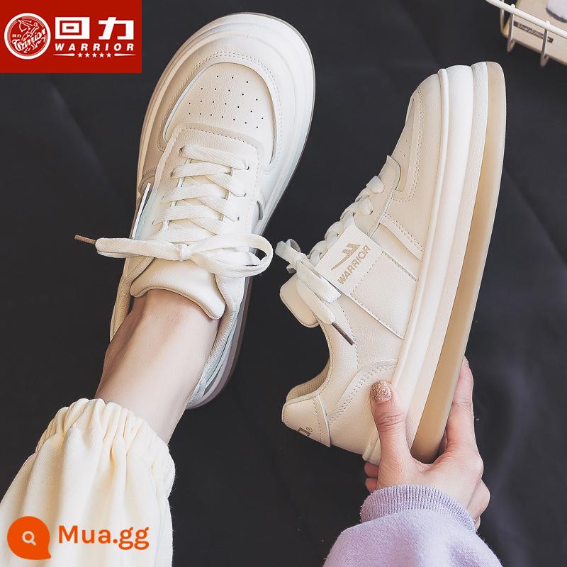 Giày cotton kéo lùi giày nữ mùa đông cộng nhung dày giày nhỏ màu trắng Giày thể thao đế dày nữ 2022 giày nữ thu đông mới hai giày cotton - giày màu be