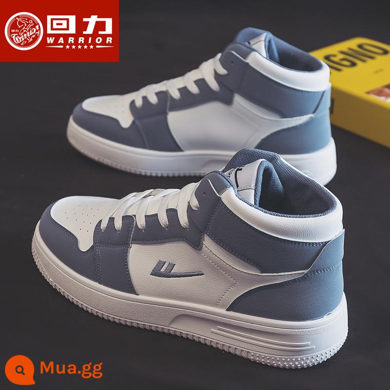 Kéo Lại Giày Nam 2022 Mới Mùa Đông Giày Nam Nhỏ Màu Trắng Mùa Thu Đông Nam Thể Thao Đôi giày Sneakers - 0544 ống cao màu trắng xanh