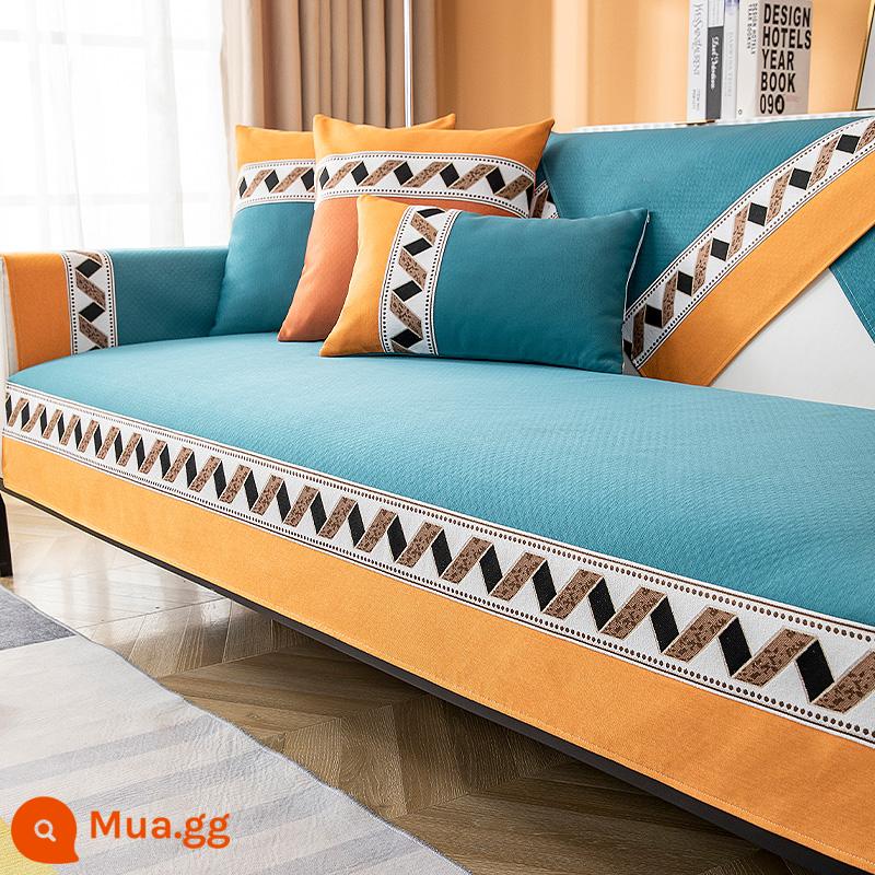 Voan Ghế Sofa Đệm Bốn Mùa Đa Năng 2021 Mới Đơn Giản Hiện Đại Đệm Bọc Ghế Sofa Bao Khăn Vải - Muhan-sapphire màu xanh