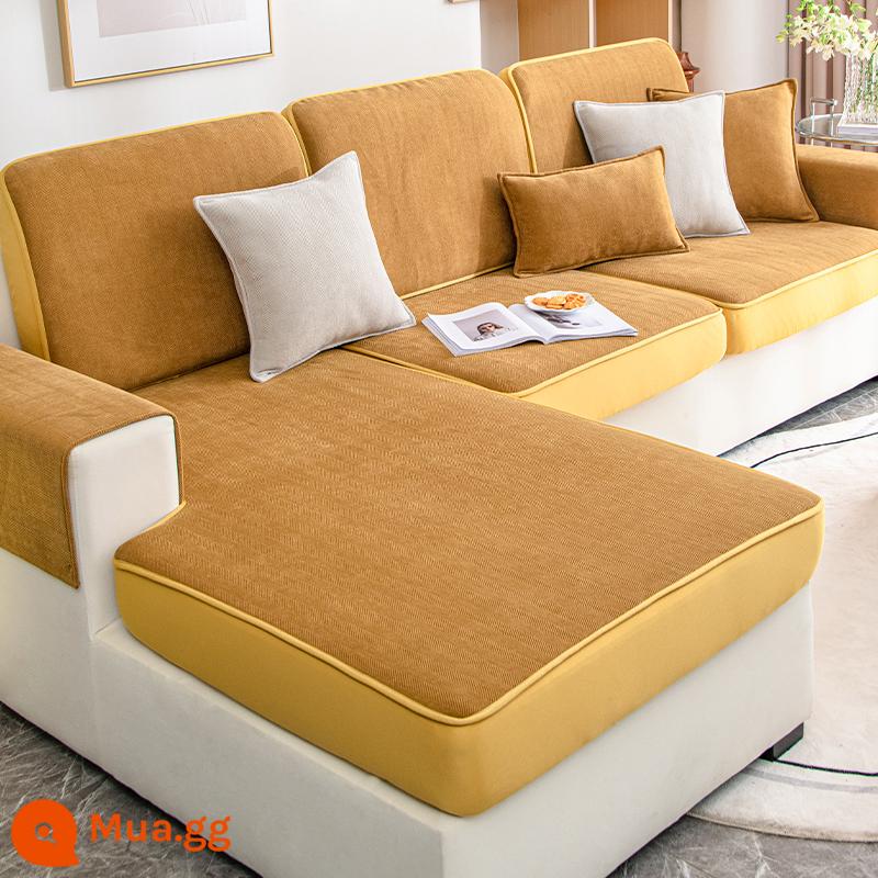 Voan Sofa Bao Gồm Tất Cả Đa Năng Bao 2023 Mới Ghế Sofa Đệm Bốn Mùa Đa Năng Bao Vải Tùy Chỉnh - Cam Yuxin-Caramel