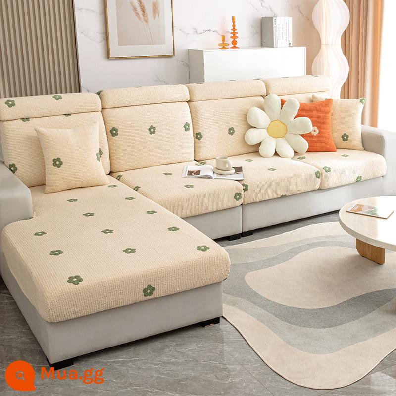 Ghế Sofa Co Giãn Tất Cả Đa Năng Bao 2022 Mới 1 Chống Trơn Trượt Đệm Sofa Mùa Đông Sang Trọng Bao Vải - Ấm áp mùa đông - trắng nhạt