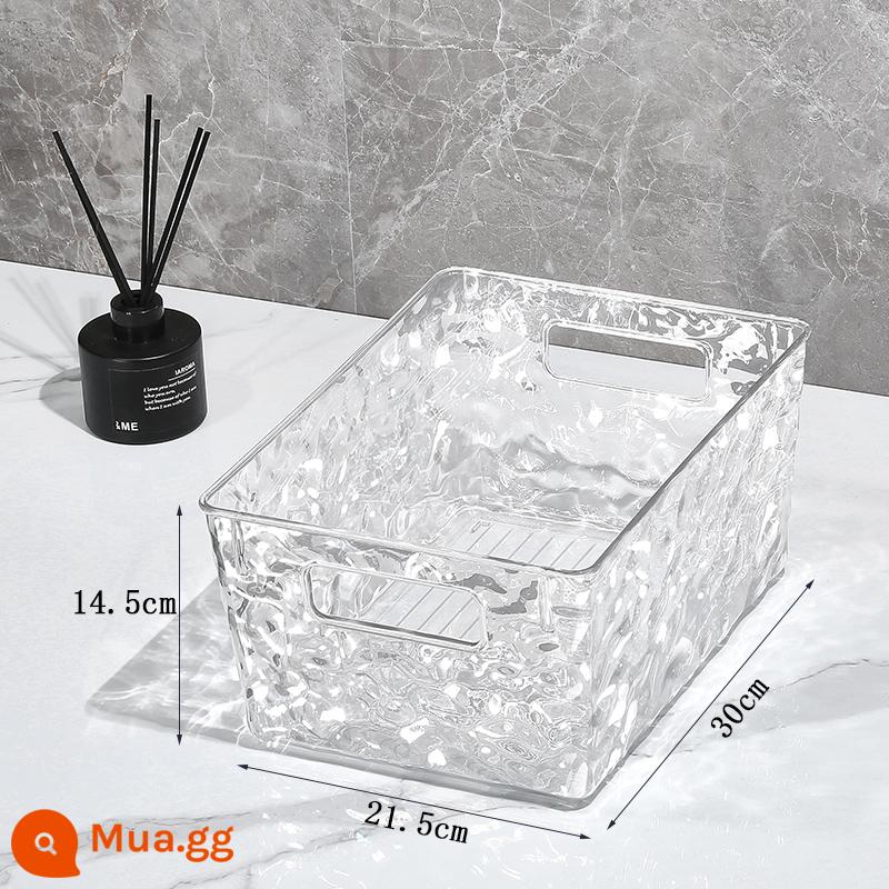 Hộp bảo quản acrylic để bàn mỹ phẩm son môi đồ ăn nhẹ trong suốt giỏ sản phẩm chăm sóc da tủ gương bàn trang điểm hộp đựng đồ lặt vặt - Nước gợn sóng cỡ vừa trong suốt 1 gói