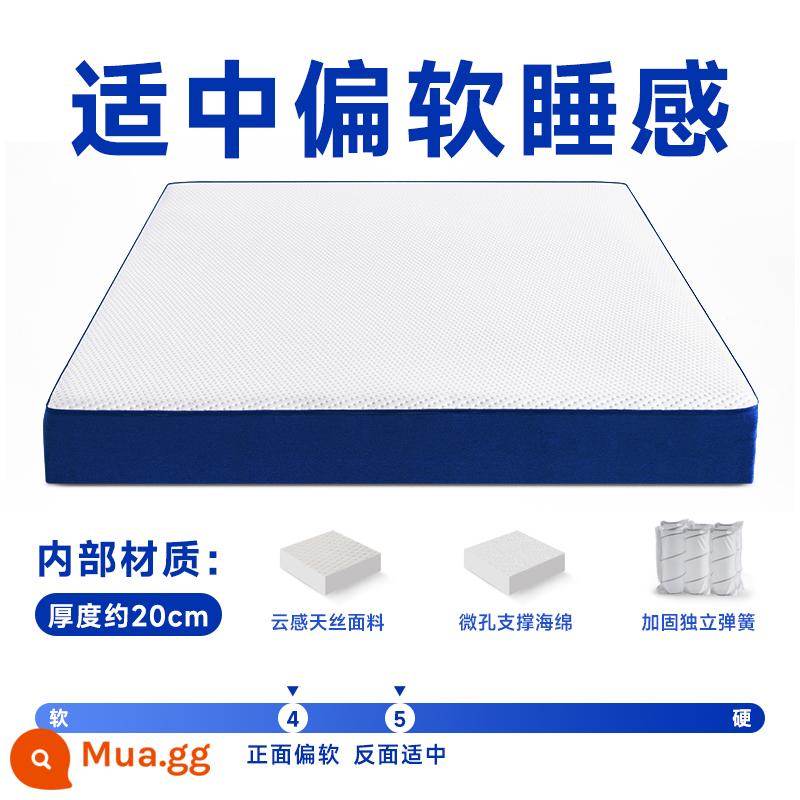 Seahorse Romance Super Blue Box Memory Foam Box Nệm Simmons Cao Su Nén Mềm Lò Xo Khách Sạn Năm Sao - Vừa phải đến mềm (độ dày khoảng 20cm)