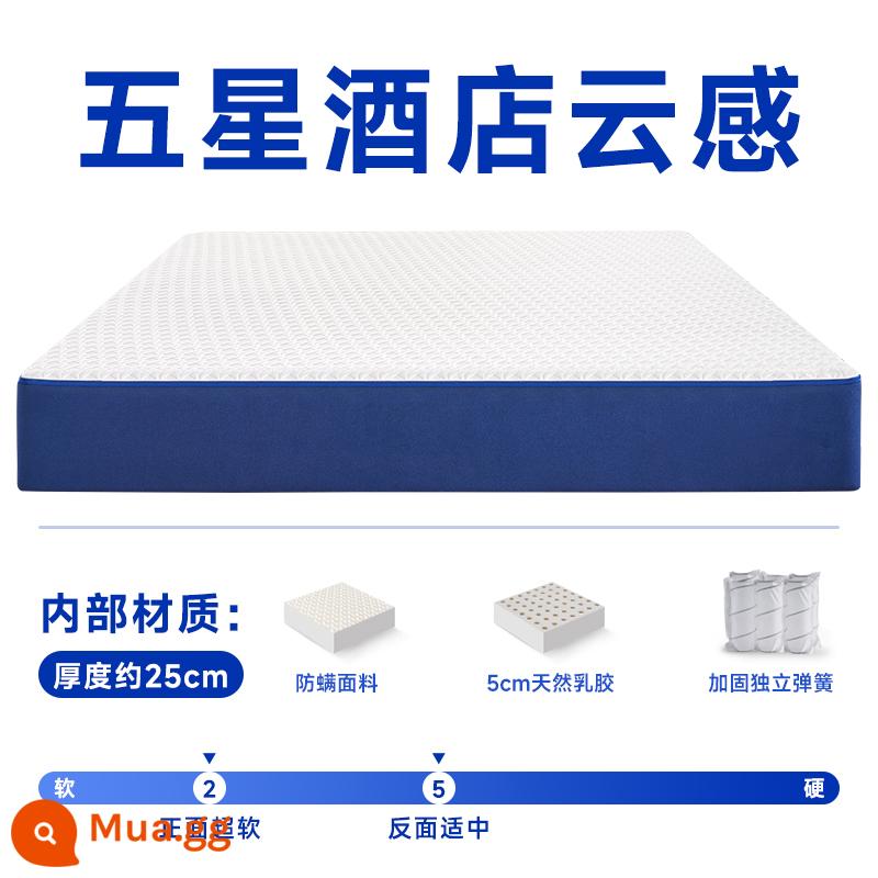 Seahorse Romance Super Blue Box Memory Foam Box Nệm Simmons Cao Su Nén Mềm Lò Xo Khách Sạn Năm Sao - Mô hình khách sạn cao cấp (dày 25cm)