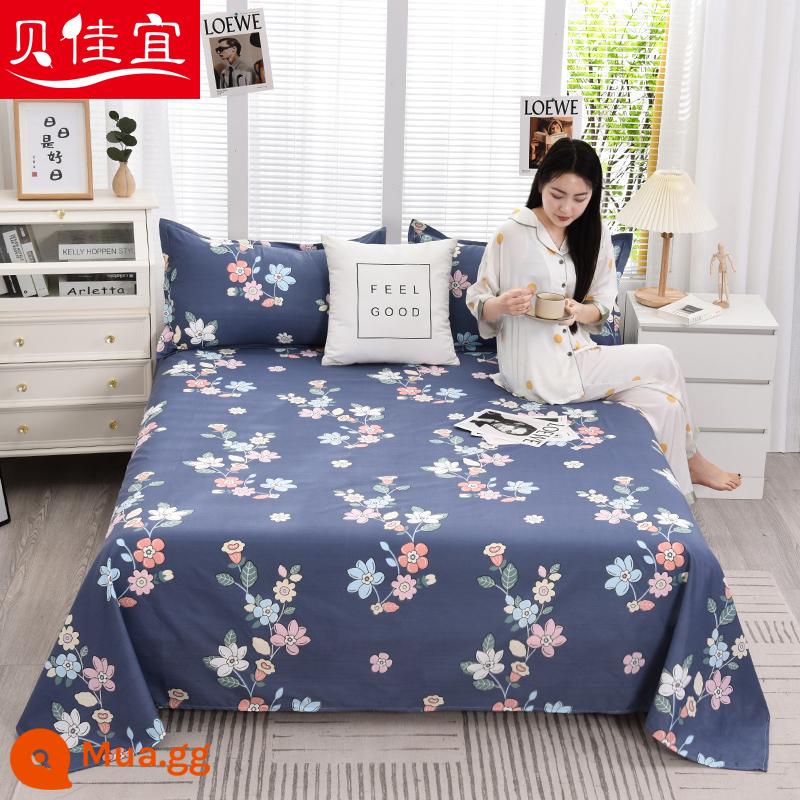 Tấm ga trải giường cotton đã giặt một mảnh mùa đông đôi chải chăn đơn Kang vỏ gối đơn ký túc xá sinh viên giường đơn ba món - Hoa núi nở rộ