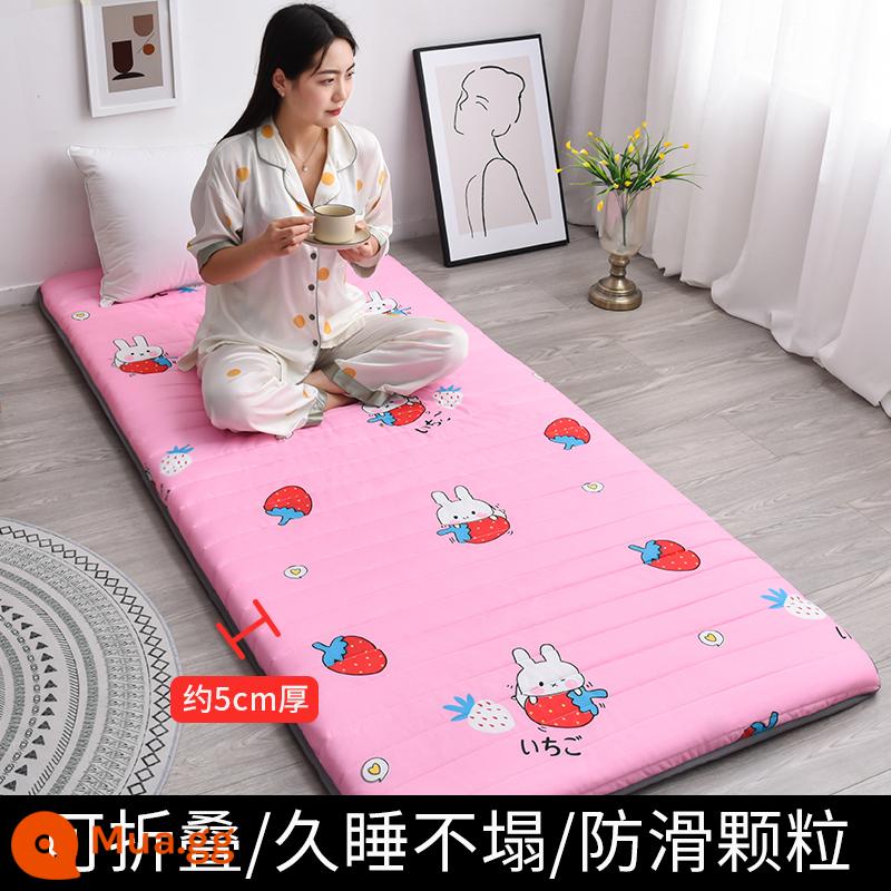 Ký túc xá sinh viên nệm đơn tatami miếng bọt biển đệm giường đôi nhà trẻ em cho thuê giường thảm - Thỏ Dâu [Mẫu Nệm] Dày 5Cm