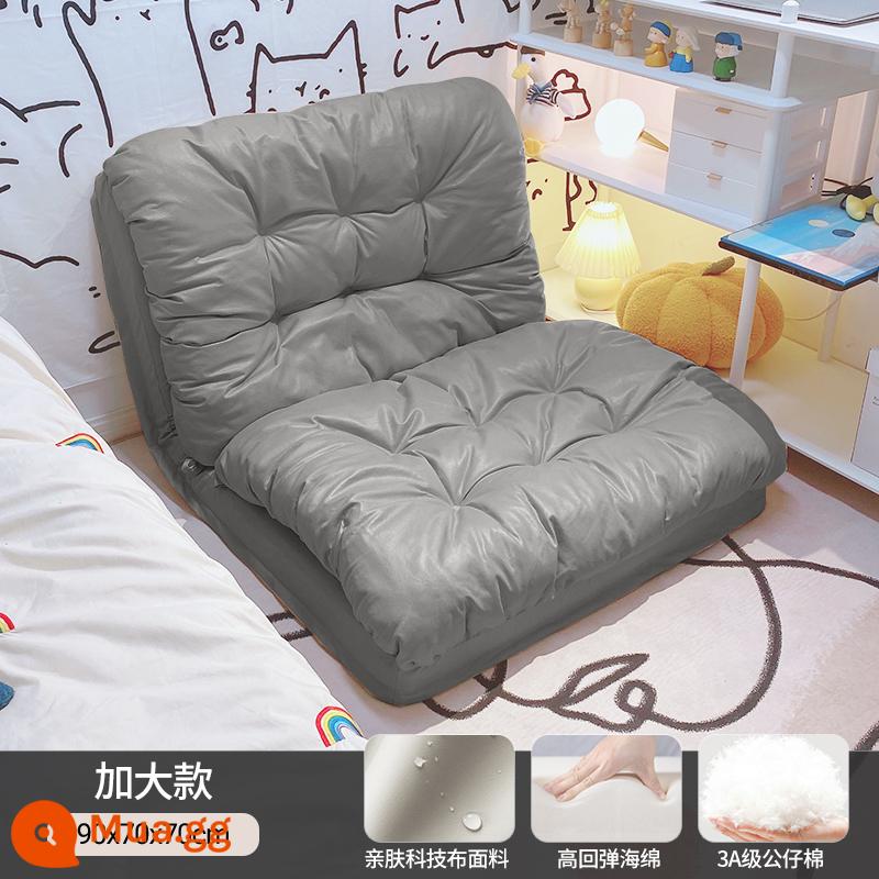 Sofa lười có thể nằm và ngủ trên chiếu tatami phòng ngủ đơn và đôi gấp sofa giường đôi ghế ban công giải trí - Chất liệu cotton búp bê và màu xám nhạt cực lớn [90*260]