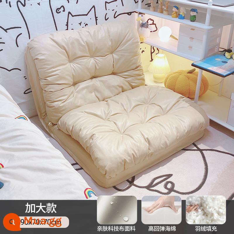 Sofa lười có thể nằm và ngủ trên chiếu tatami phòng ngủ đơn và đôi gấp sofa giường đôi ghế ban công giải trí - Màu be & lông tơ cực lớn + bông búp bê [90*260]