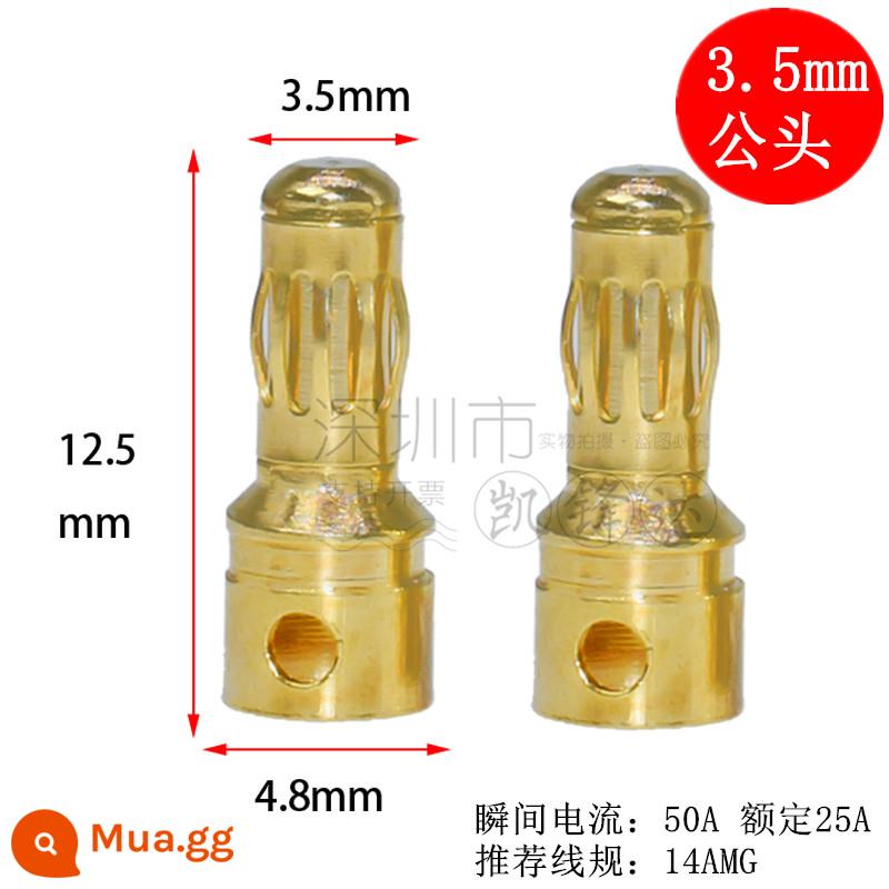 Mô hình máy bay bằng đồng nguyên chất mạ vàng đầu chuối 2.0/3.0/4.0/5.0/6.0/8.0mm động cơ điện tử thống đốc phích cắm đặc biệt - Đầu đực 3.5mm 10 cái