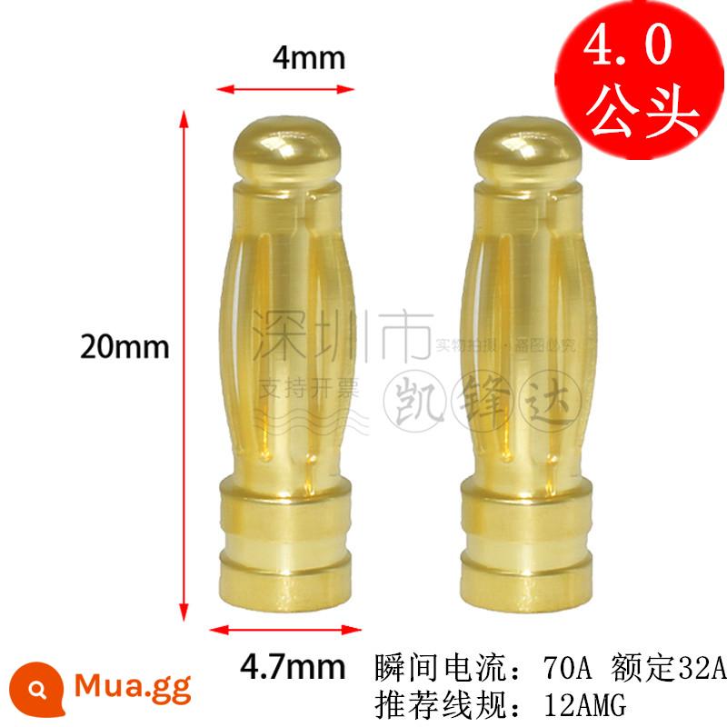 Mô hình máy bay bằng đồng nguyên chất mạ vàng đầu chuối 2.0/3.0/4.0/5.0/6.0/8.0mm động cơ điện tử thống đốc phích cắm đặc biệt - Đầu đực 4.0mm 10 chiếc