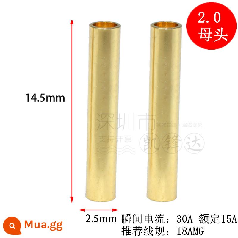 Mô hình máy bay bằng đồng nguyên chất mạ vàng đầu chuối 2.0/3.0/4.0/5.0/6.0/8.0mm động cơ điện tử thống đốc phích cắm đặc biệt - Đầu nối cái 2.0mm 10 chiếc