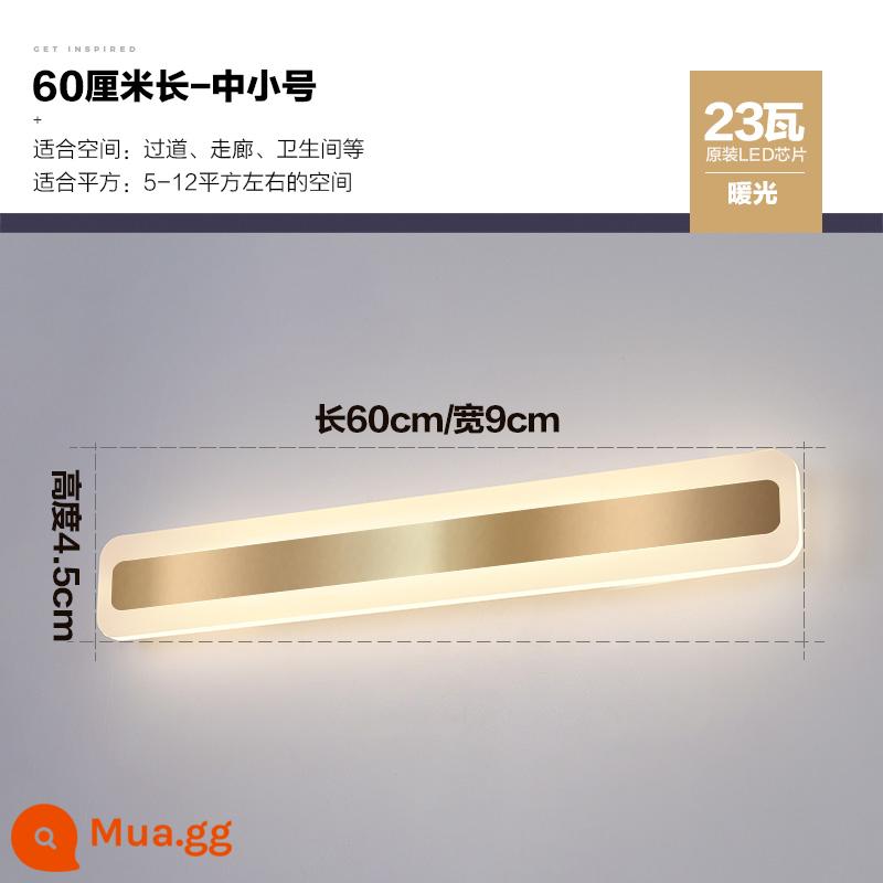 Gương Trước Đèn Led Đơn Giản Hiện Đại Phòng Tắm Phòng Thay Đồ Cá Tính Sáng Tạo Dây Gương Đèn Bắc Âu Gương Trang Điểm Tủ Ánh Sáng - Đèn ấm vàng 60CM 23W